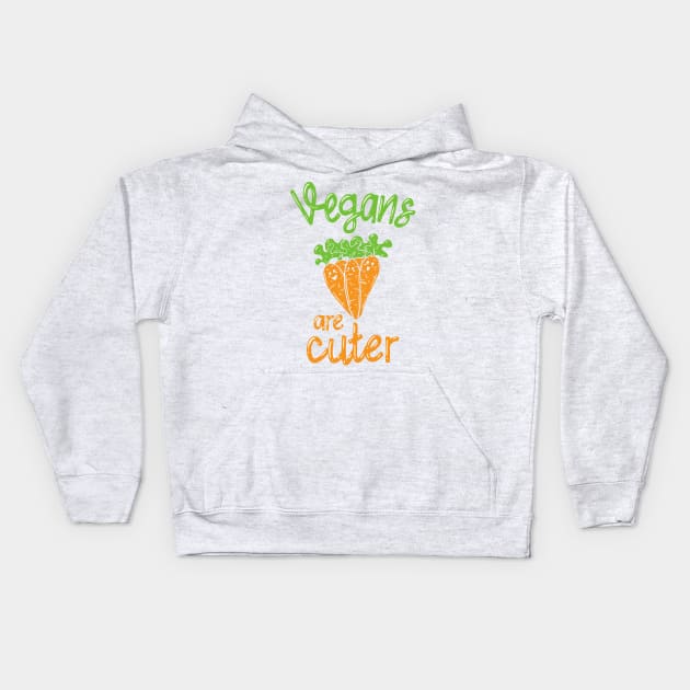 Vegans Are Cuter Kids Hoodie by maxdax